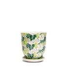 Chive Liberte medium monstera porcelain pot with drainage hole and detachable saucer.