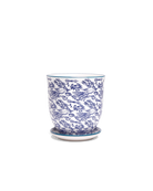 Chive Liberte small octopus porcelain pot with drainage hole and detachable saucer.