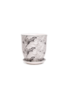 Chive Liberte medium parrot porcelain pot with drainage hole and detachable saucer.