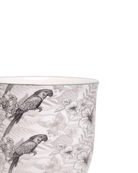 Close-up of the Chive Liberte medium parrot porcelain pot showing the pattern and glaze finish.