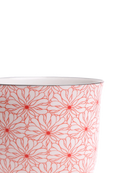 Close-up of the Chive Liberte medium red flowers porcelain pot showing the pattern and glaze finish.