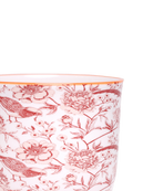 Close-up of the Chive Liberte medium red pheasant porcelain pot showing the pattern and glaze finish.