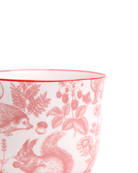 Close-up of the Chive Liberte medium red squirrels porcelain pot showing the pattern and glaze finish.