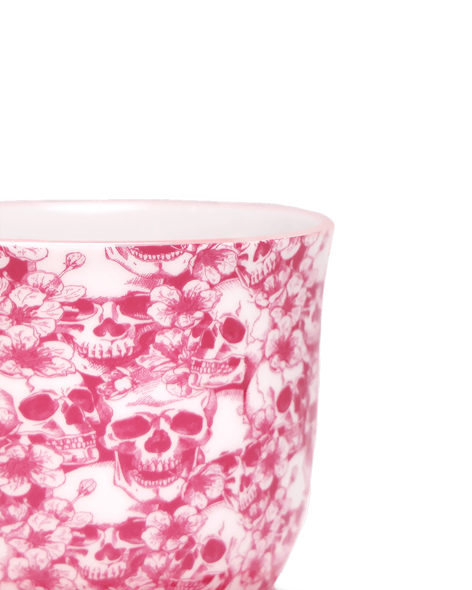 Close-up of the Chive Liberte small skull porcelain pot showing the pattern and glaze finish.