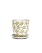 Chive Liberte medium turtles porcelain pot with drainage hole and detachable saucer.