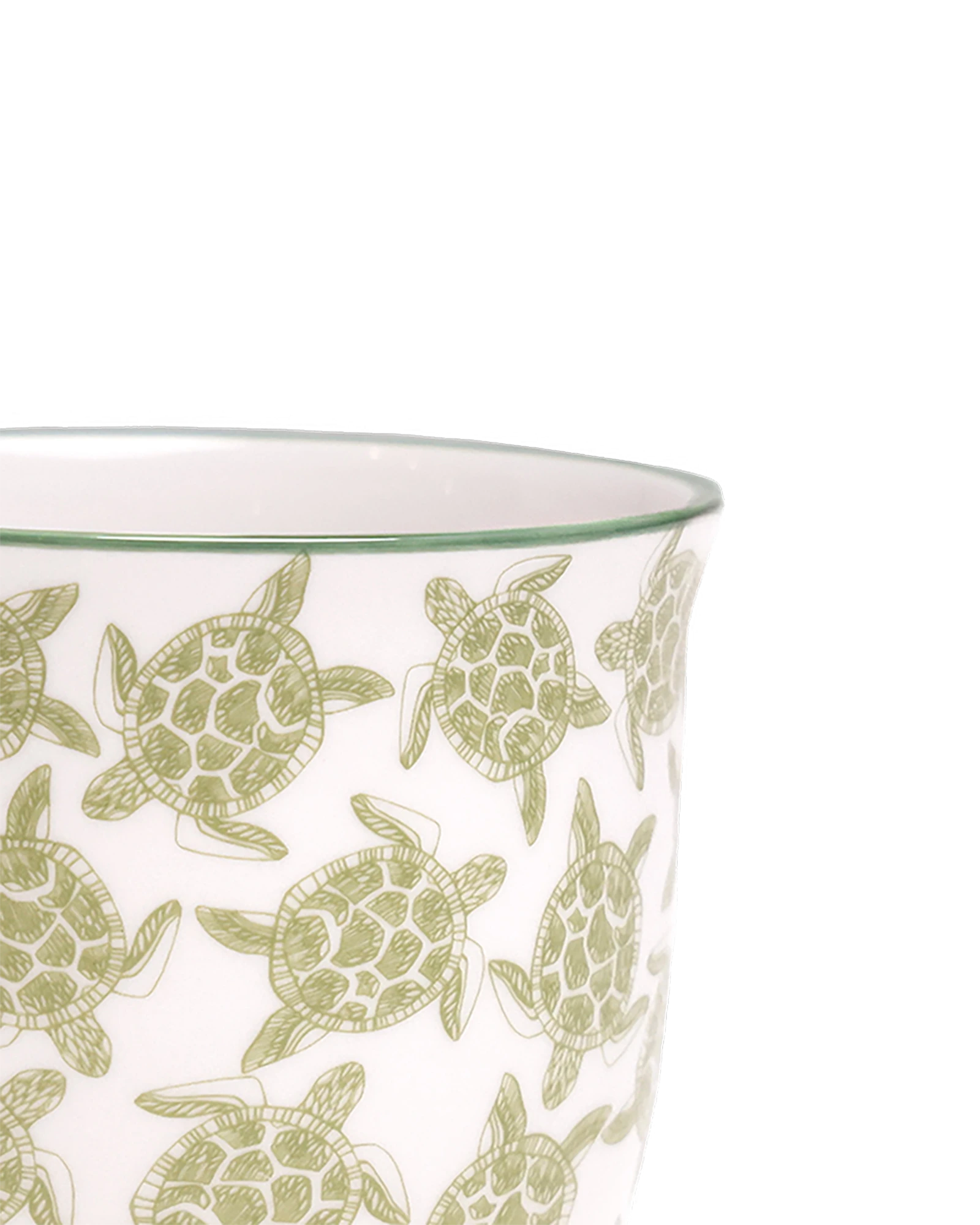 Close-up of the Chive Liberte small turtles porcelain pot showing the pattern and glaze finish.