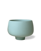 Chive Lilo small olive color textured porcelain plant pot with no drainage.