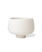 Chive Lilo large white porcelain plant pot with no drainage.