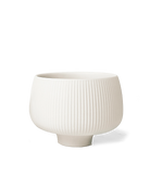 Chive Lilo small white color textured porcelain plant pot with no drainage.