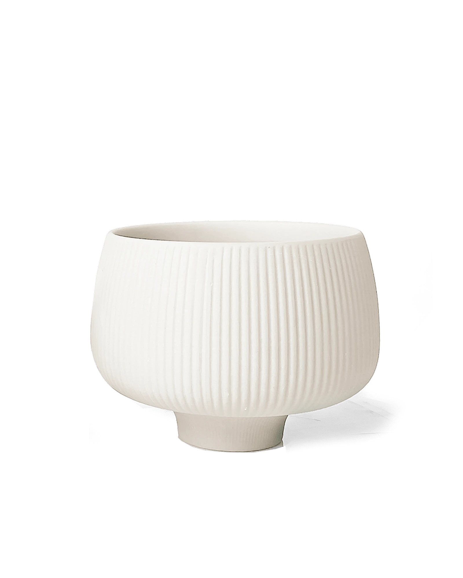 Chive Lilo small white color textured porcelain plant pot with no drainage.