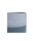 Close-up of the Chive Minute medium blue aqua ceramic pot showing the color and glaze finish.