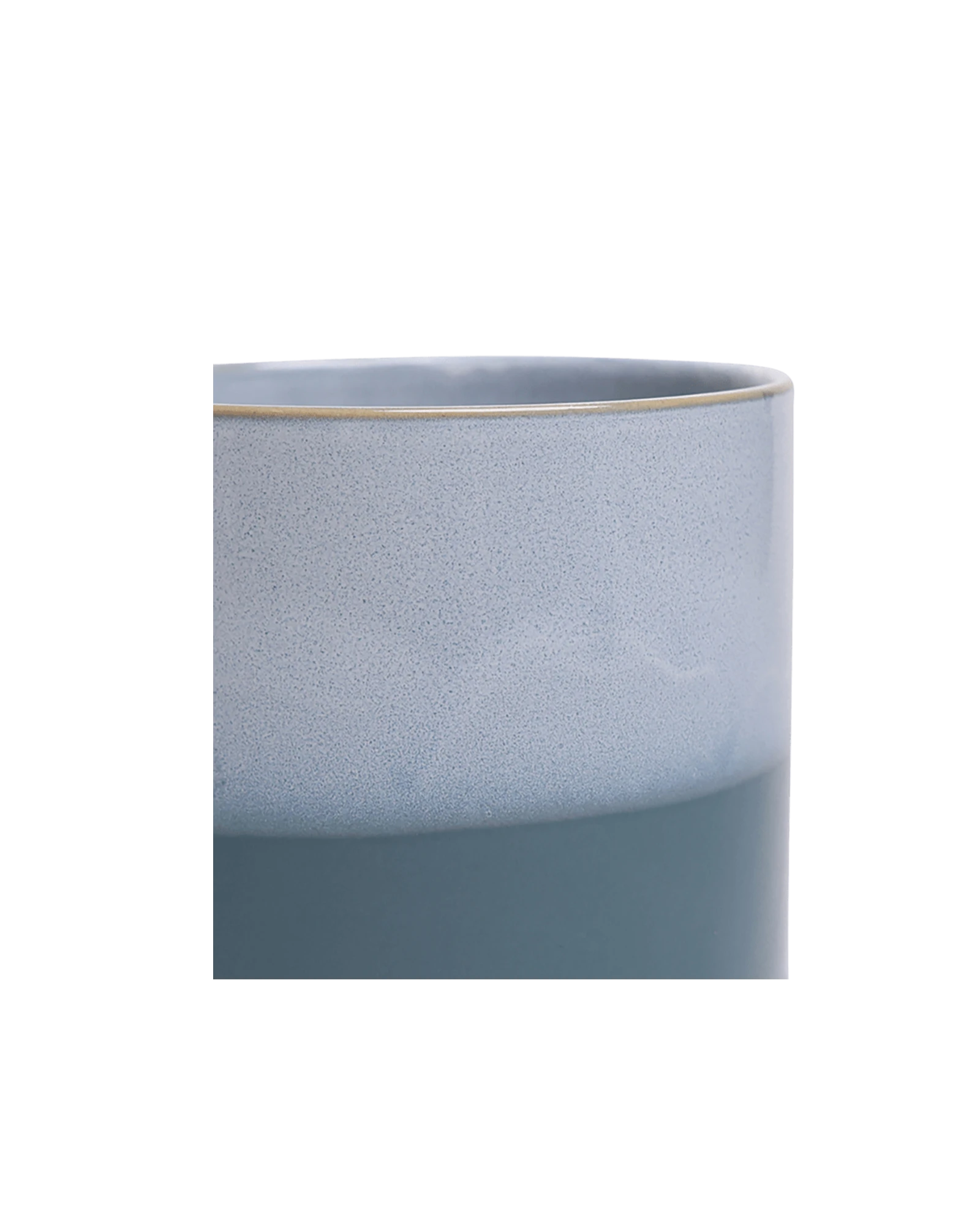 Close-up of the Chive Minute small blue aqua ceramic pot showing glaze finish.