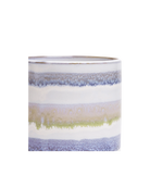 Close-up of the Chive Minute medium blue green layers ceramic pot showing the color and glaze finish.