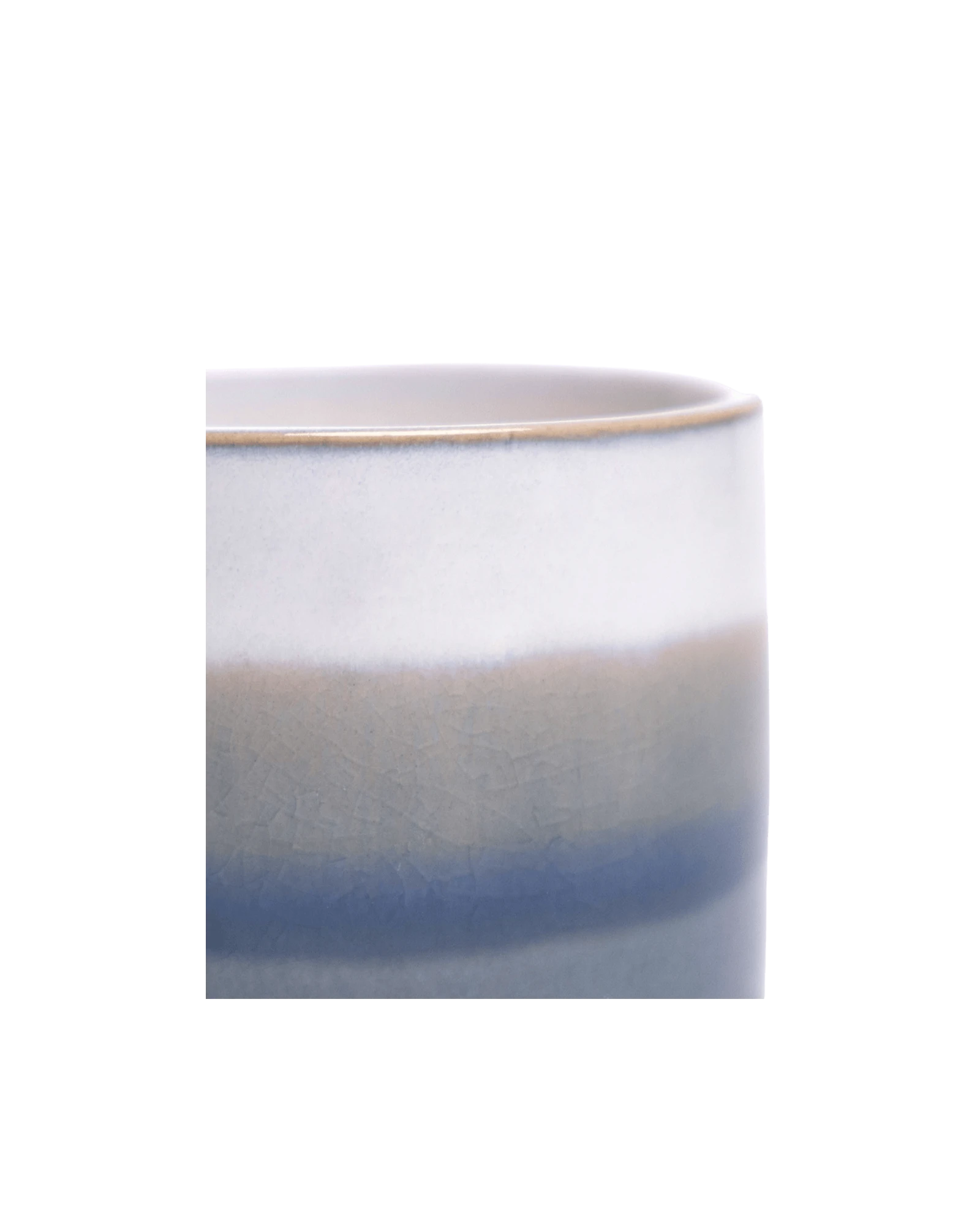 Close-up of the Chive Minute small blue layers ceramic pot showing color and glaze finish.