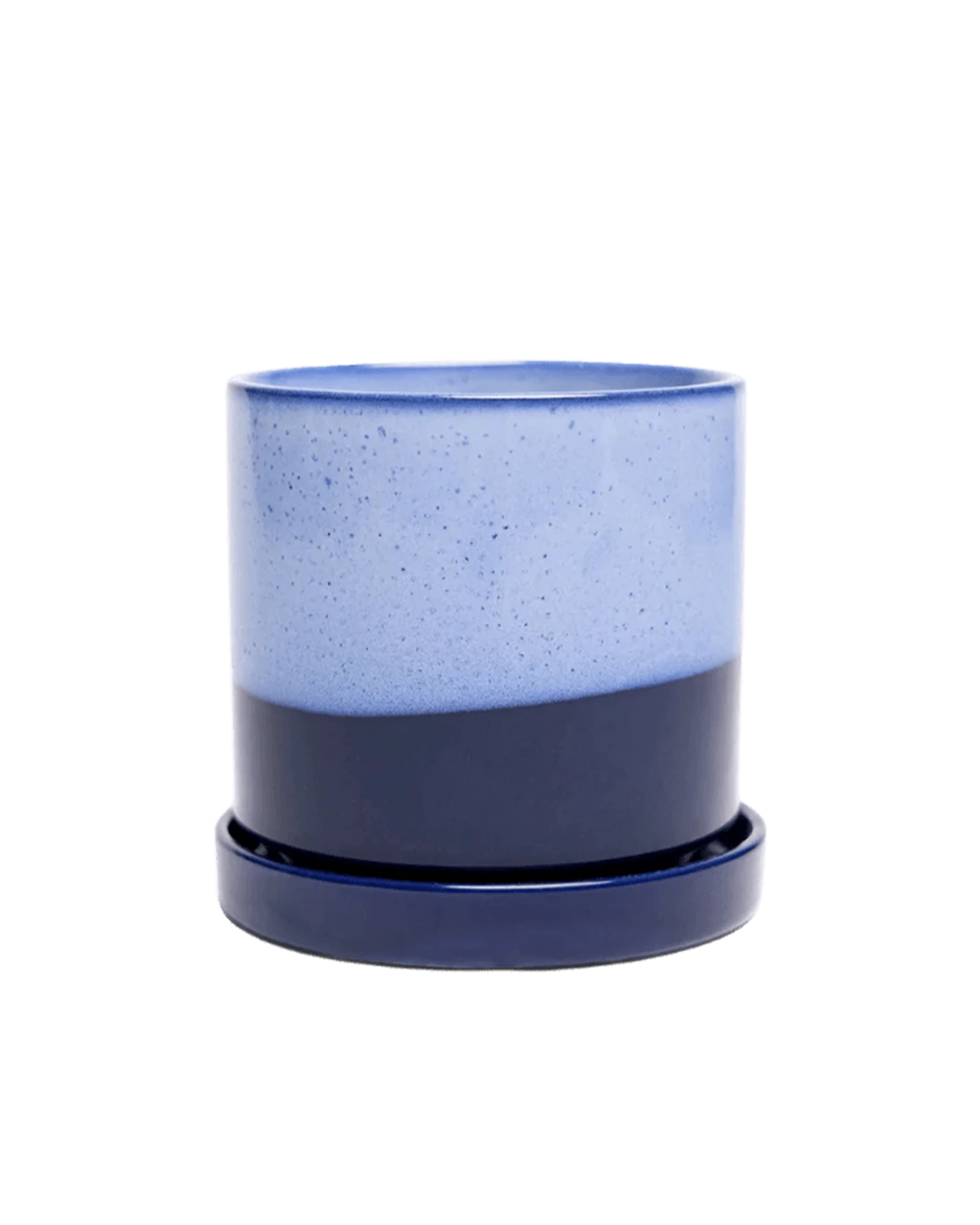 Chive Minute large cobalt blue ceramic pot with drainage hole and detachable saucer.