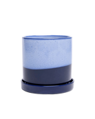 Chive Minute medium cobalt blue ceramic pot with drainage hole and detachable saucer.