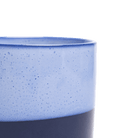 Close-up of the Chive Minute medium cobalt blue ceramic pot showing the color and glaze finish.