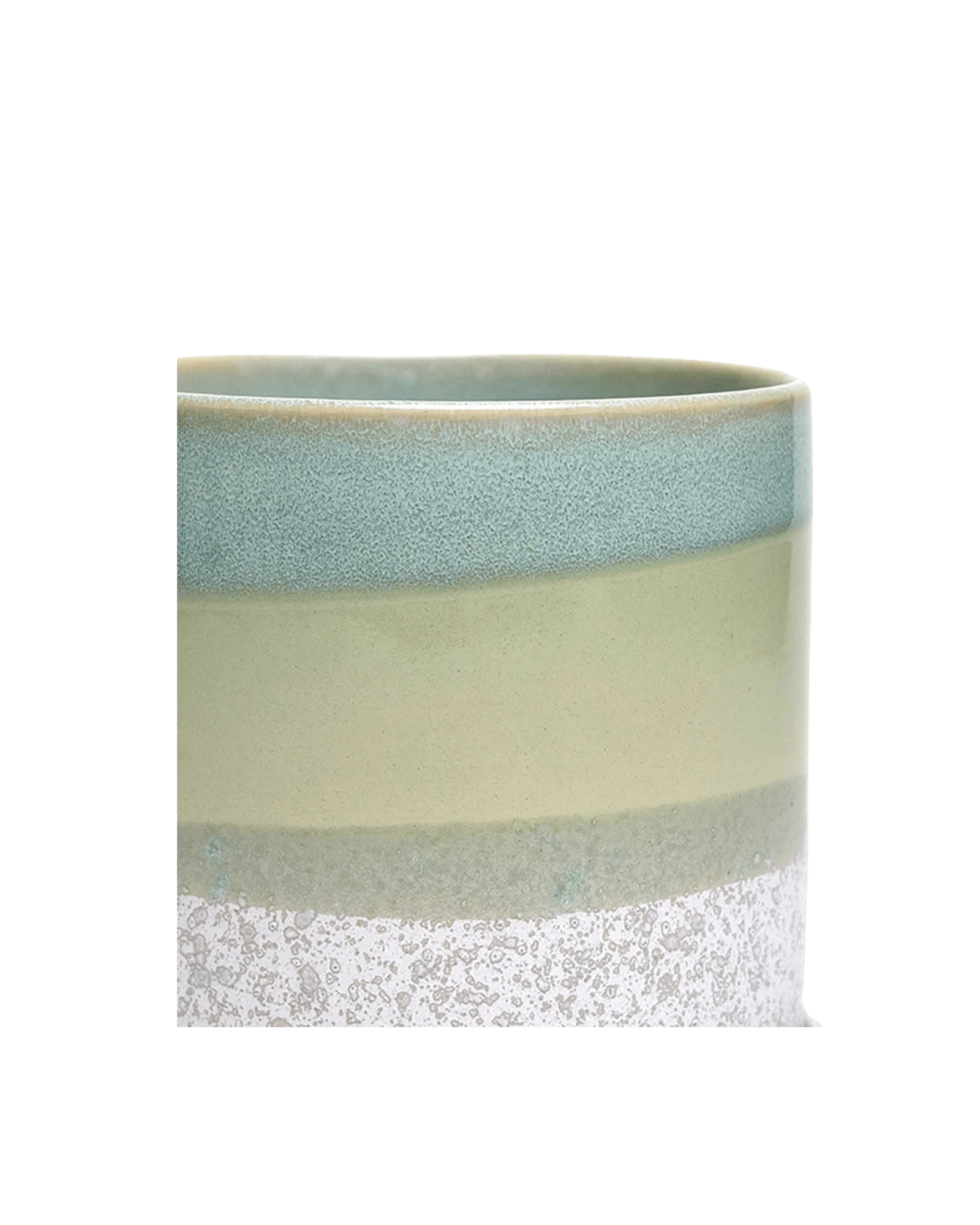 Close-up of the Chive Minute small green cement ceramic pot showing color and glaze finish.