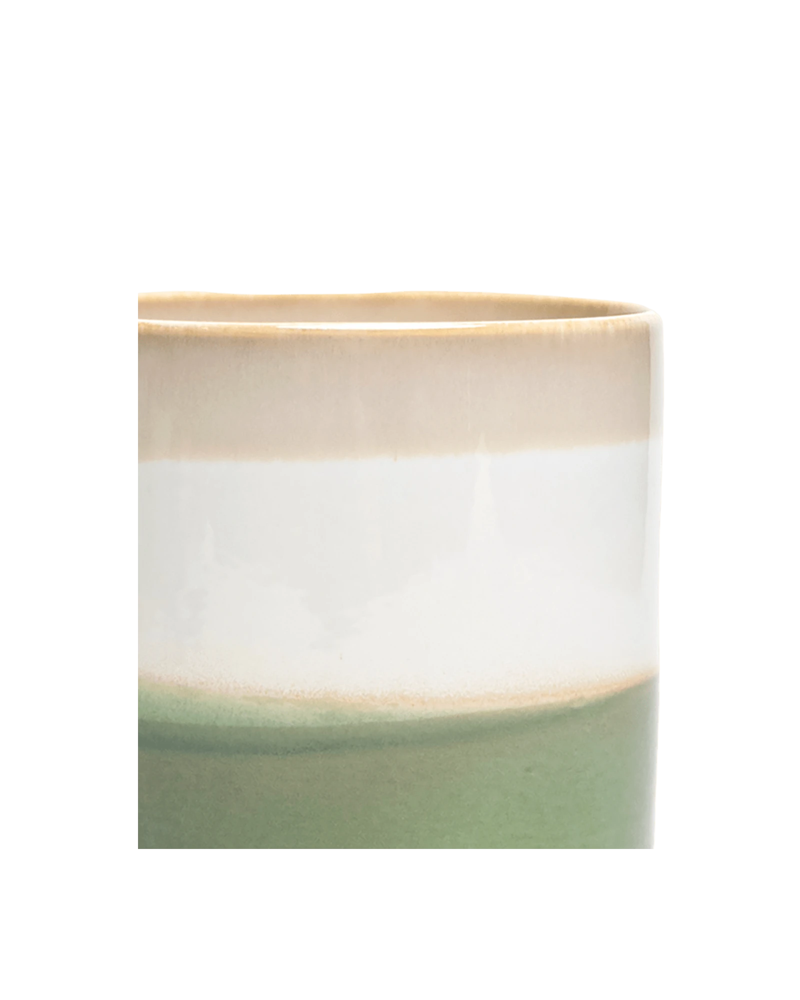 Close-up of the Chive Minute medium green layers ceramic pot showing the color and glaze finish.