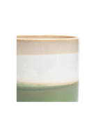 Close-up of the Chive Minute small green layers ceramic pot showing color and glaze finish.