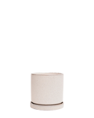 Chive Minute medium ivory speckles ceramic pot with drainage hole and detachable saucer.