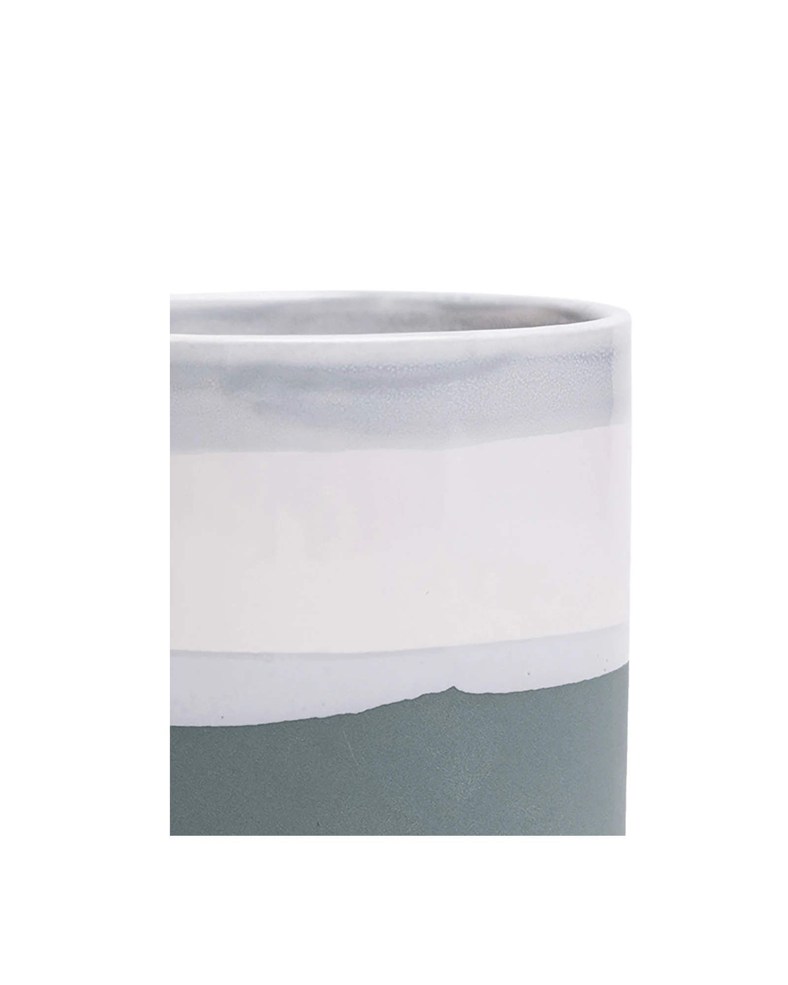 Close-up of the Chive Minute small matte green ceramic pot showing color and glazed finish.