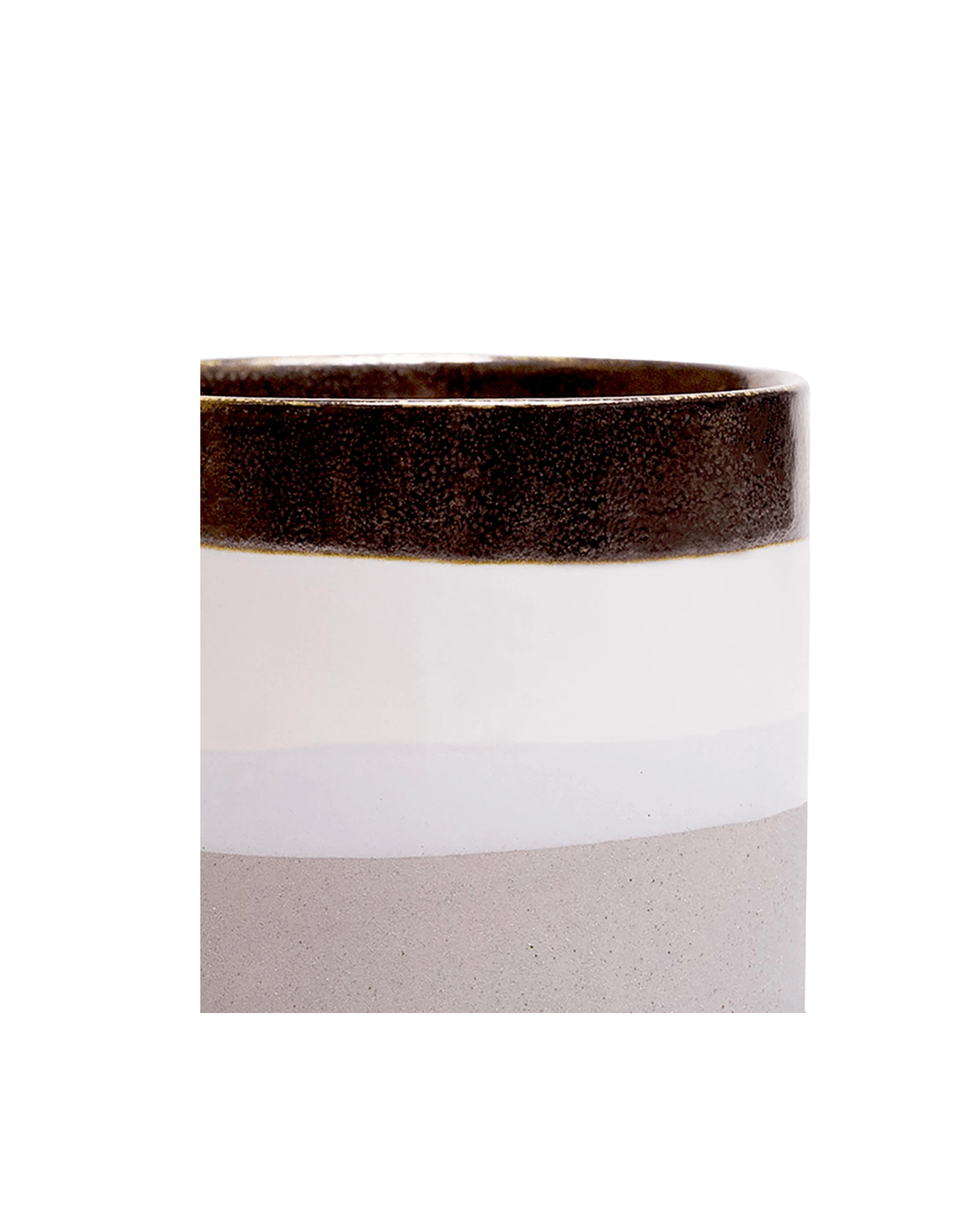 Close-up of the Chive Minute small mocha cement ceramic pot showing color and glaze finish.