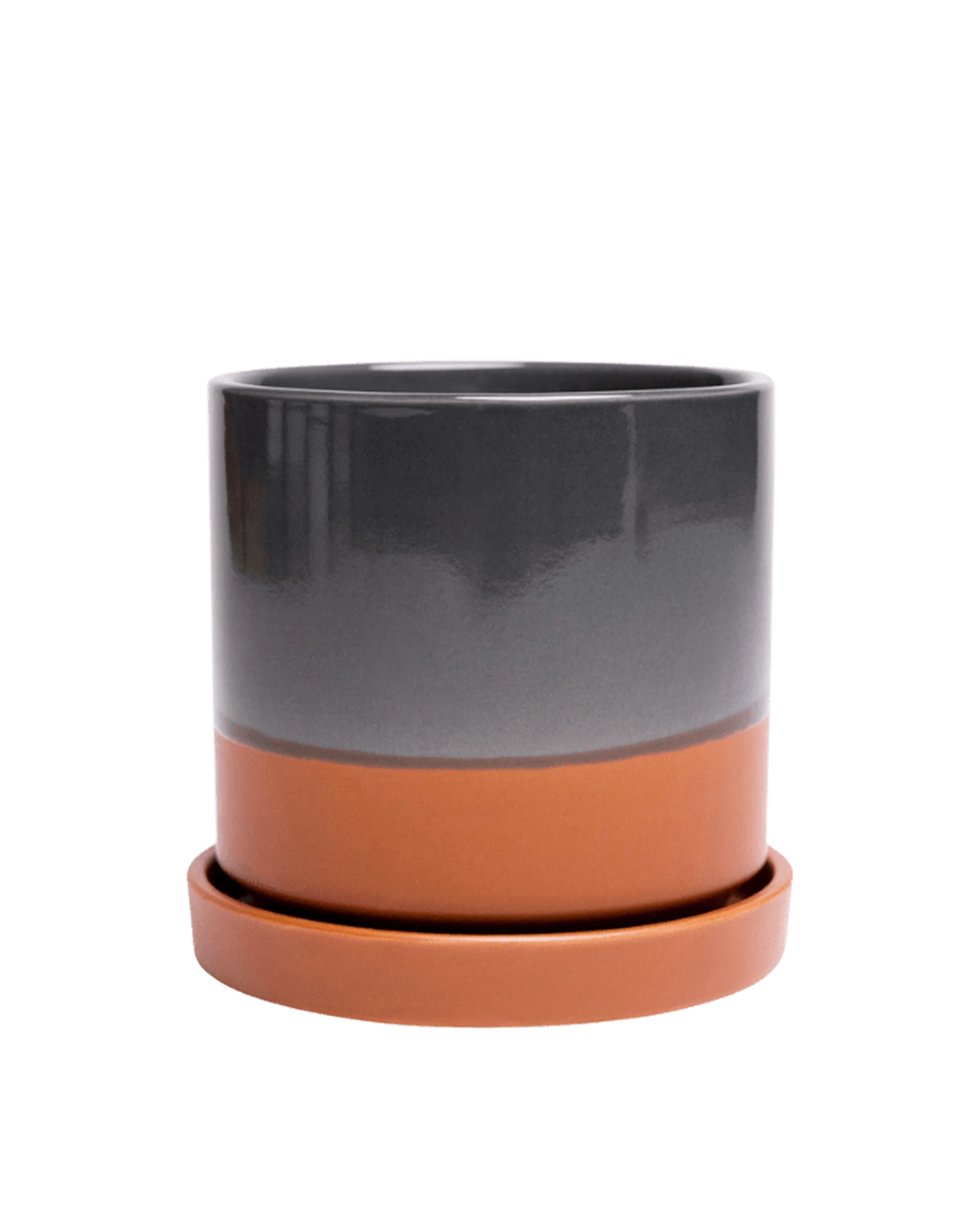 Chive Minute small terracotta ceramic pot with drainage hole and detachable saucer.