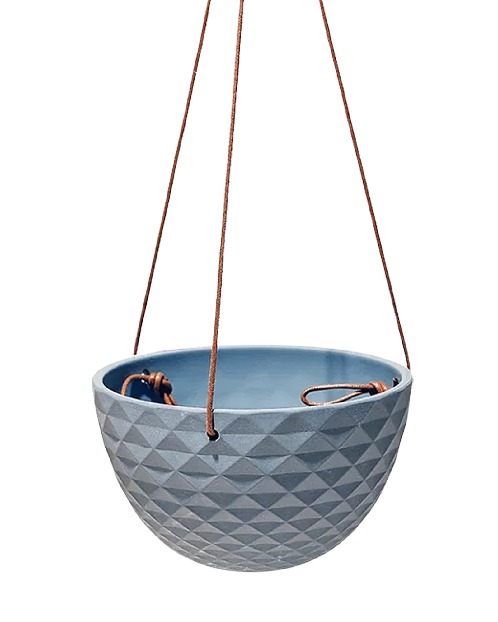 Chive Mofo mini blue grey porcelain hanging planter with no drainage.