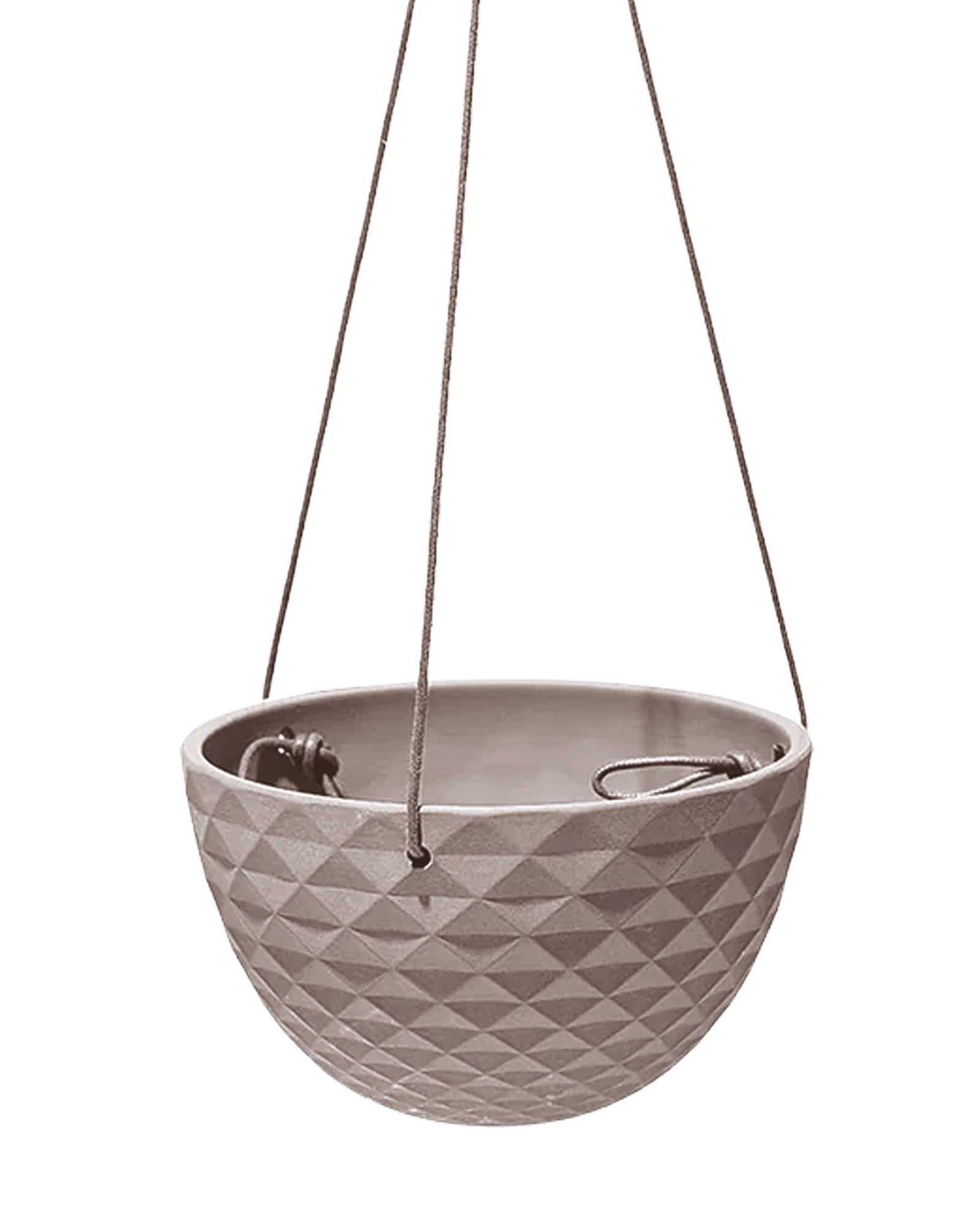 Chive Mofo mini light grey porcelain hanging planter with no drainage.