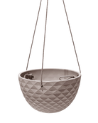 Chive Mofo mini light grey porcelain hanging planter with no drainage.