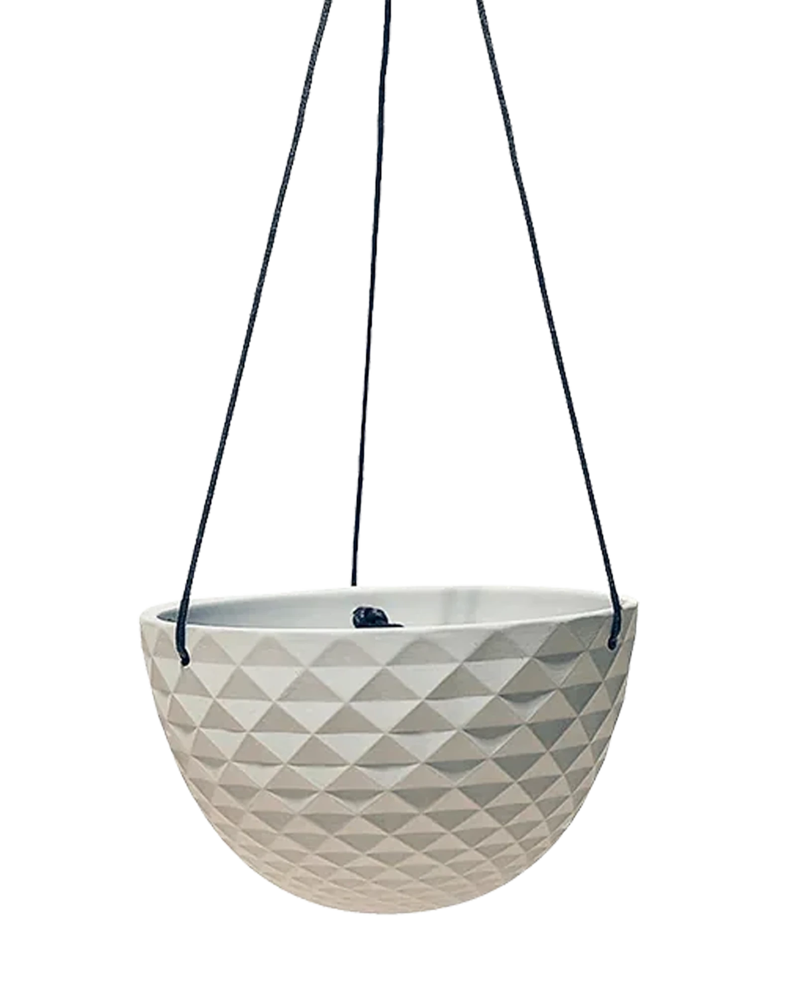 Chive Mofo mini white porcelain hanging planter with no drainage.