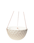 Chive Mofo white porcelain modern hanging planter with no drainage.