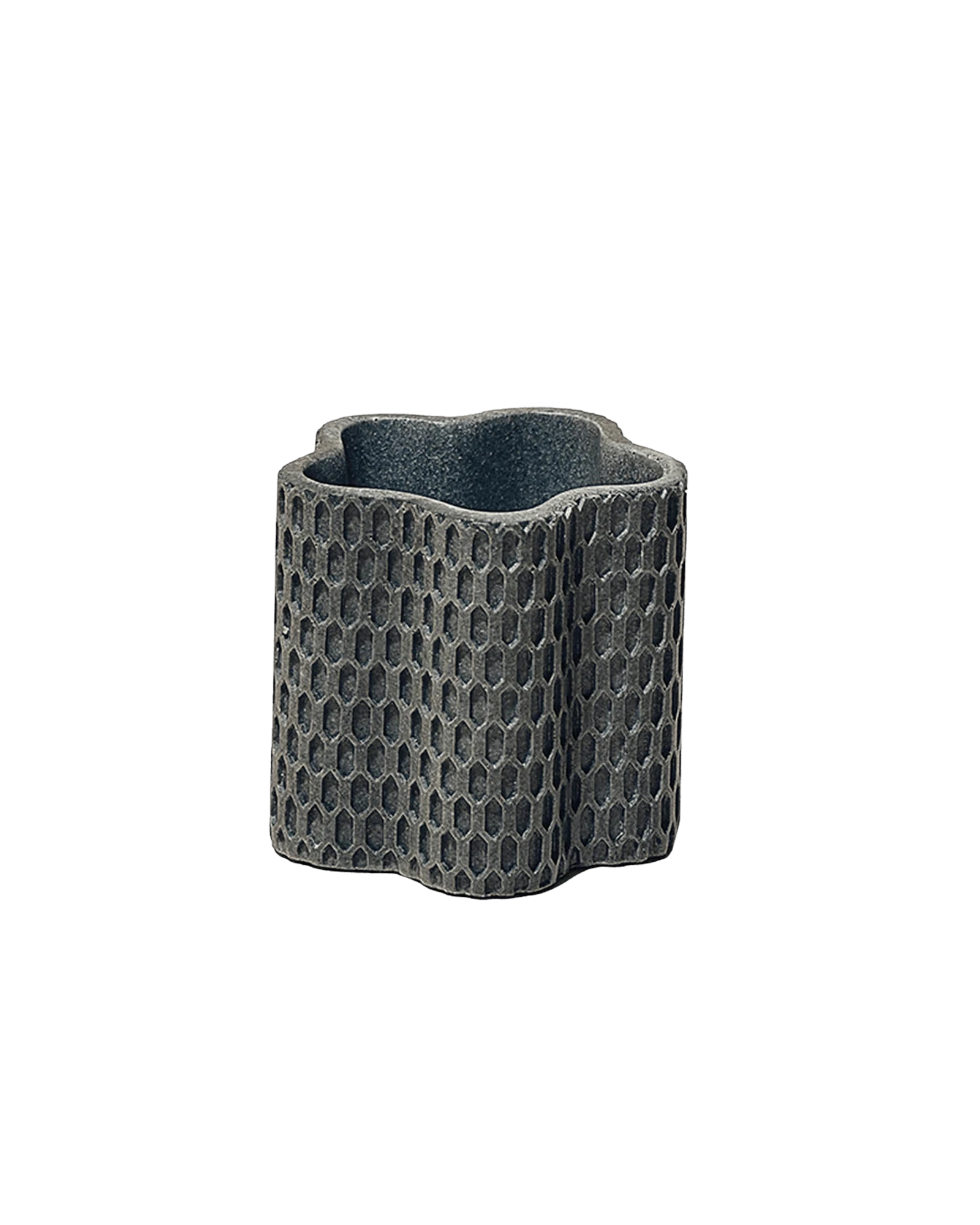 Chive Stagma charcoal waves textured resin planter pot with no drainage.