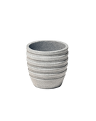 Chive Stagma grey lines textured resin planter pot with no drainage.