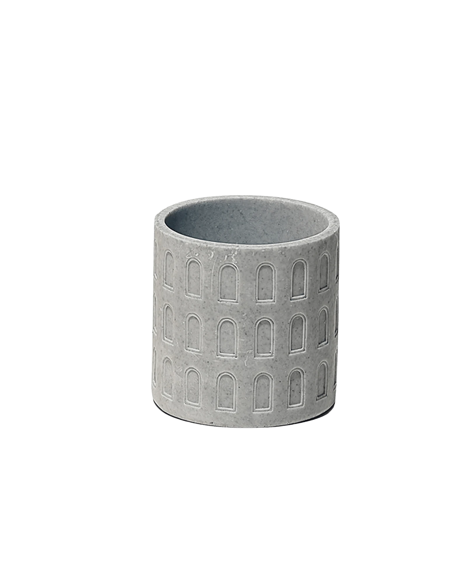 Chive Stagma grey windows textured resin planter pot with no drainage.