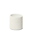 Chive Stagma white dots textured resin planter pot with no drainage.