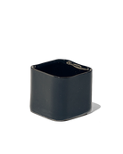 Chive Svek black fully glazed ceramic planter with no drainage.