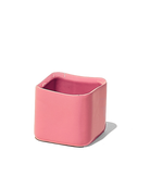 Chive Svek coral pink fully glazed ceramic planter with no drainage.