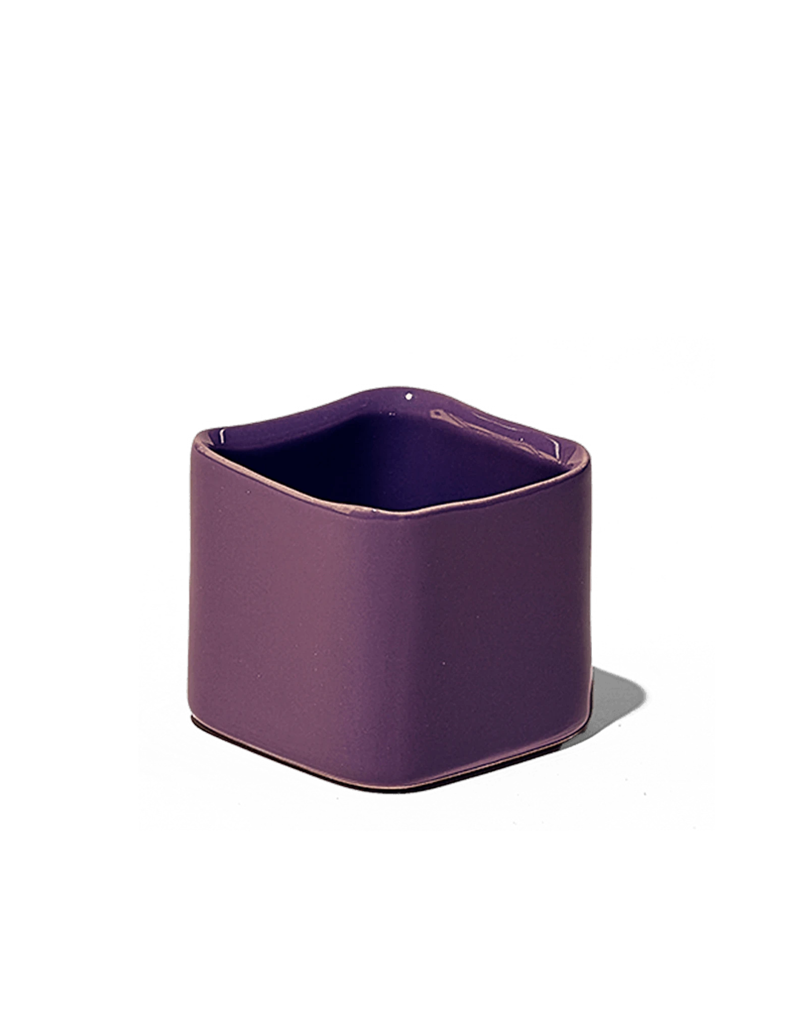 Chive Svek dewberry purple fully glazed ceramic small planter with no drainage. 