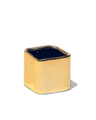 Chive Svek gold color fully glazed ceramic planter with no drainage.