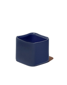 Chive Svek midnight blue color fully glazed ceramic planter with no drainage.