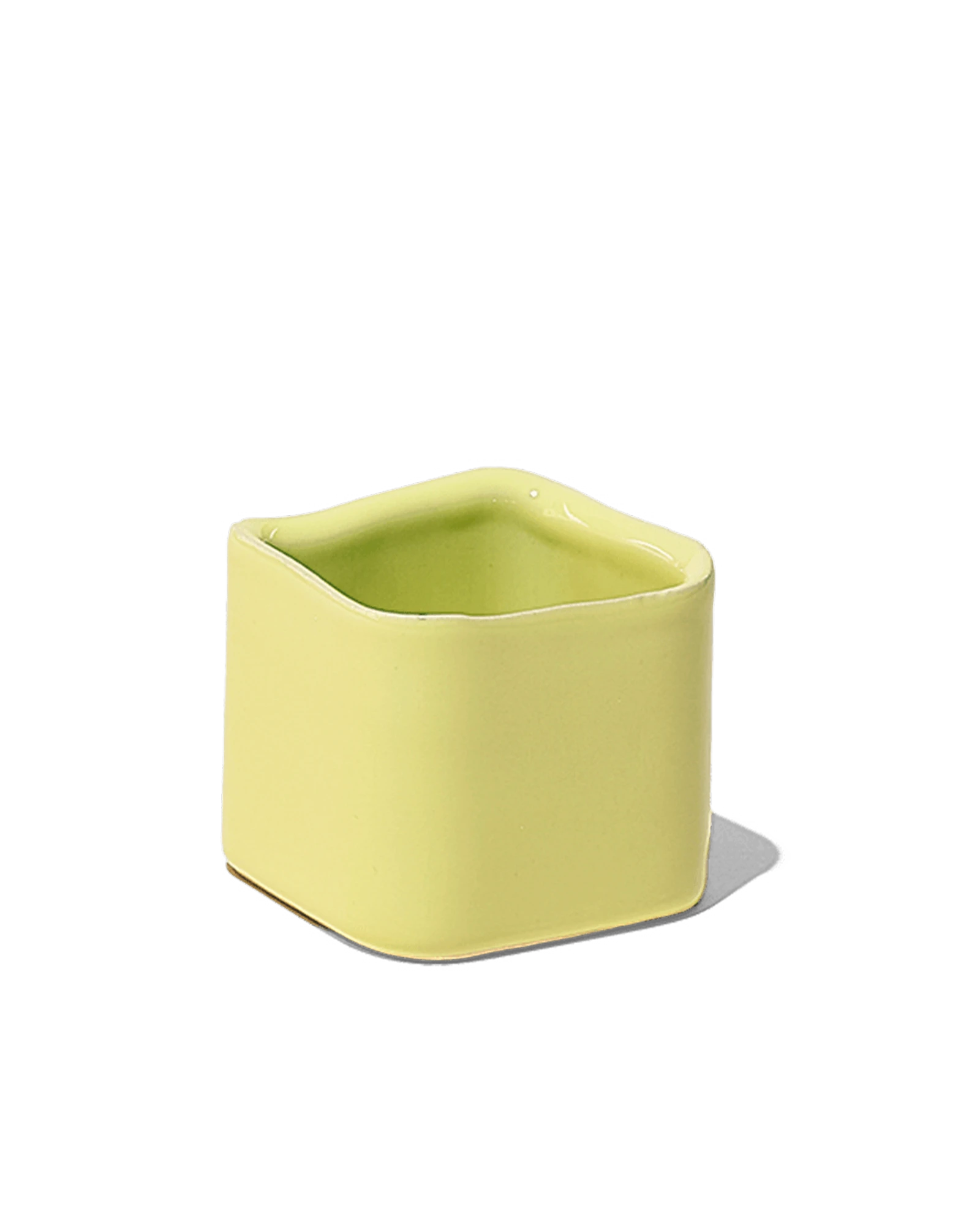 Chive Svek pea green color fully glazed ceramic planter with no drainage.