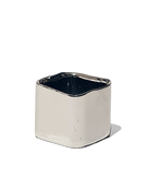 Chive Svek silver color fully glazed ceramic planter with no drainage.