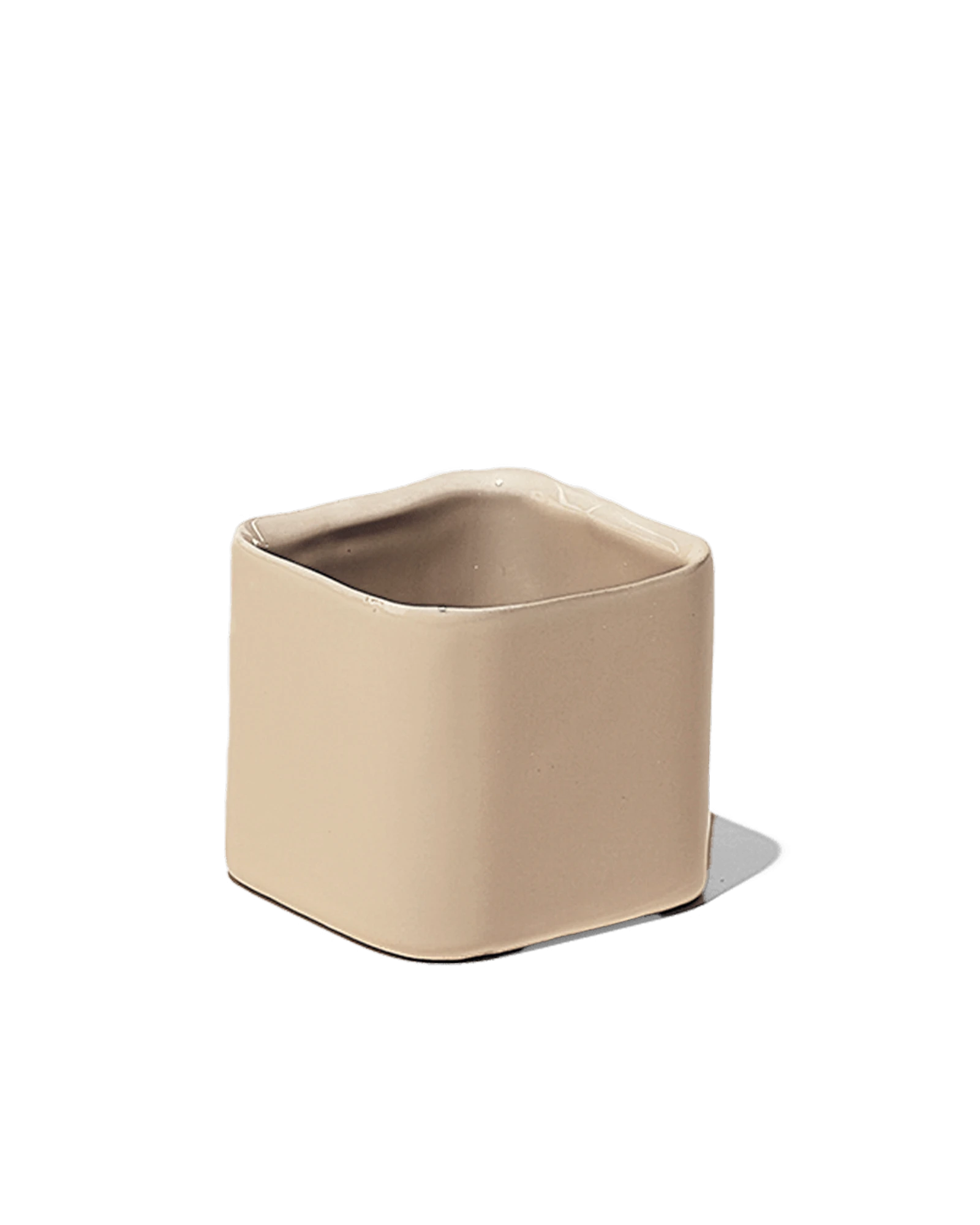 Chive Svek tan color fully glazed ceramic planter with no drainage.