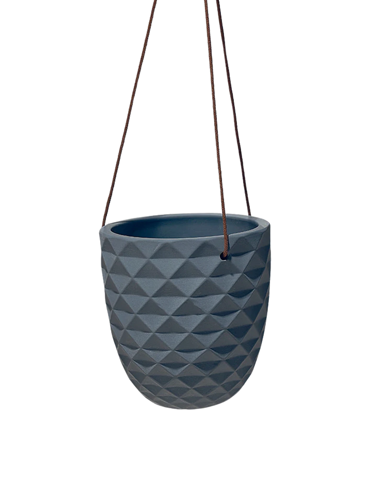 Chive Thimble black porcelain hanging planter with no drainage and matte finish.
