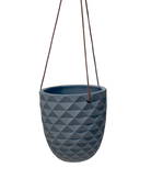 Chive Thimble black porcelain hanging planter with no drainage and matte finish.
