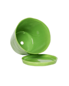 Close-up of the detachable saucer and drainage hole on a Chive Tika greenery ceramic large pot.