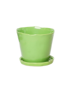 Chive Tika greenery ceramic medium plant pot with drainage hole and detachable saucer.
