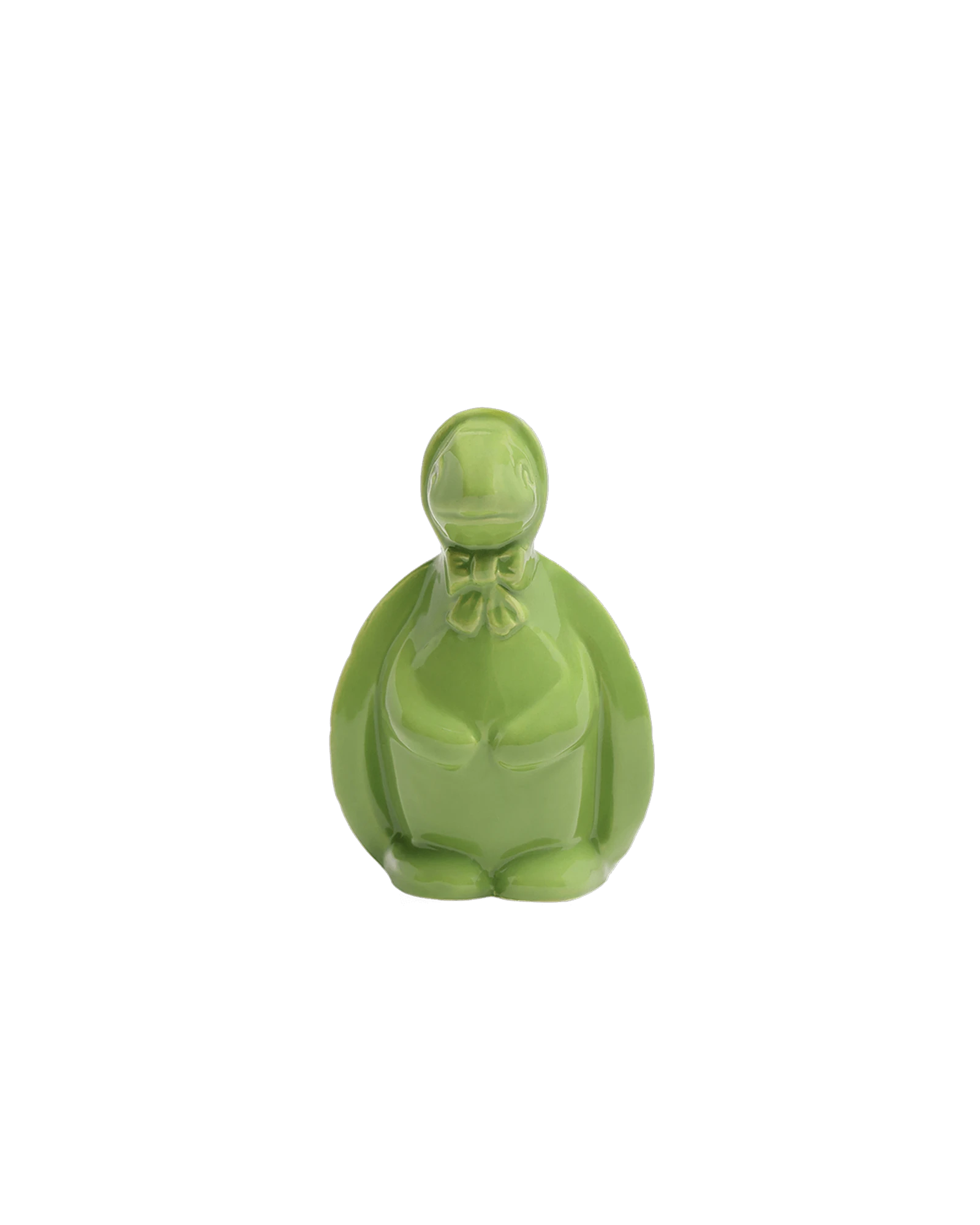 Chive Turtle Green color ceramic turtle shaped succulent planter with no drainage.